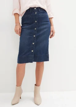 Jupe en jean avec boutons décoratifs