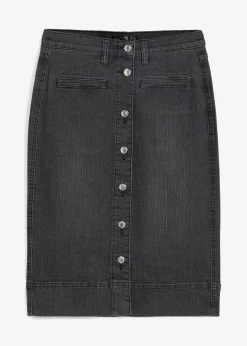 Jupe en jean avec boutons décoratifs