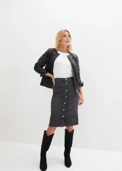 Jupe en jean avec boutons décoratifs