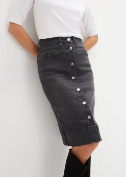 Jupe en jean avec boutons décoratifs