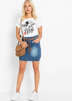 Jupe en jean avec ceinture