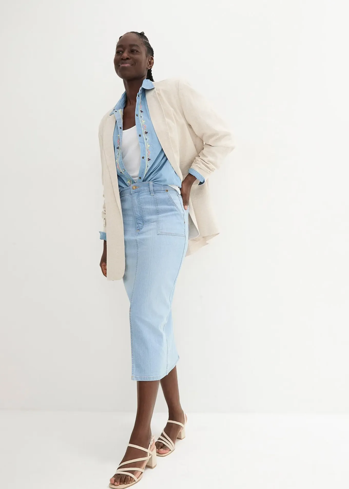 Jupe en jean avec fente