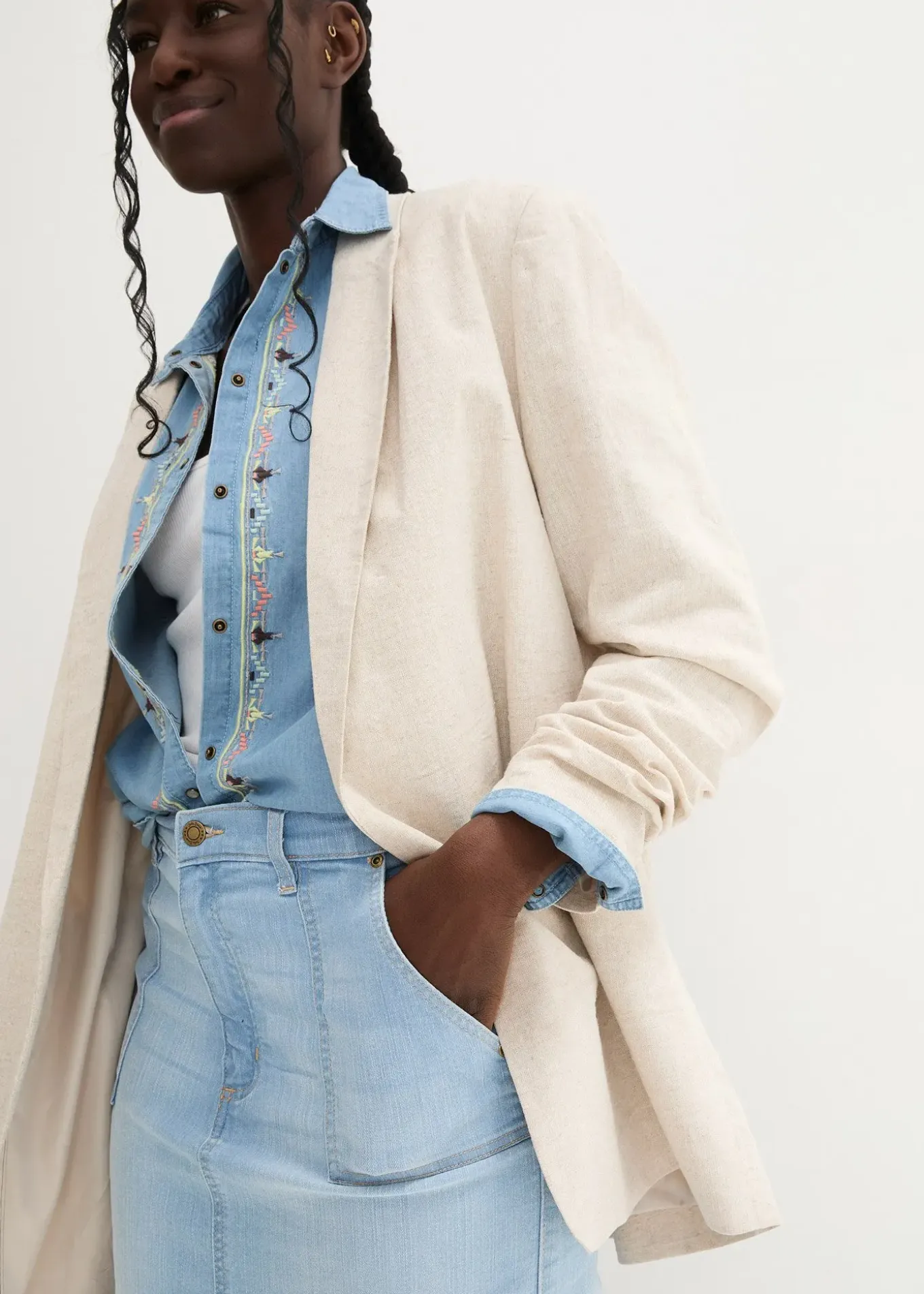 Jupe en jean avec fente