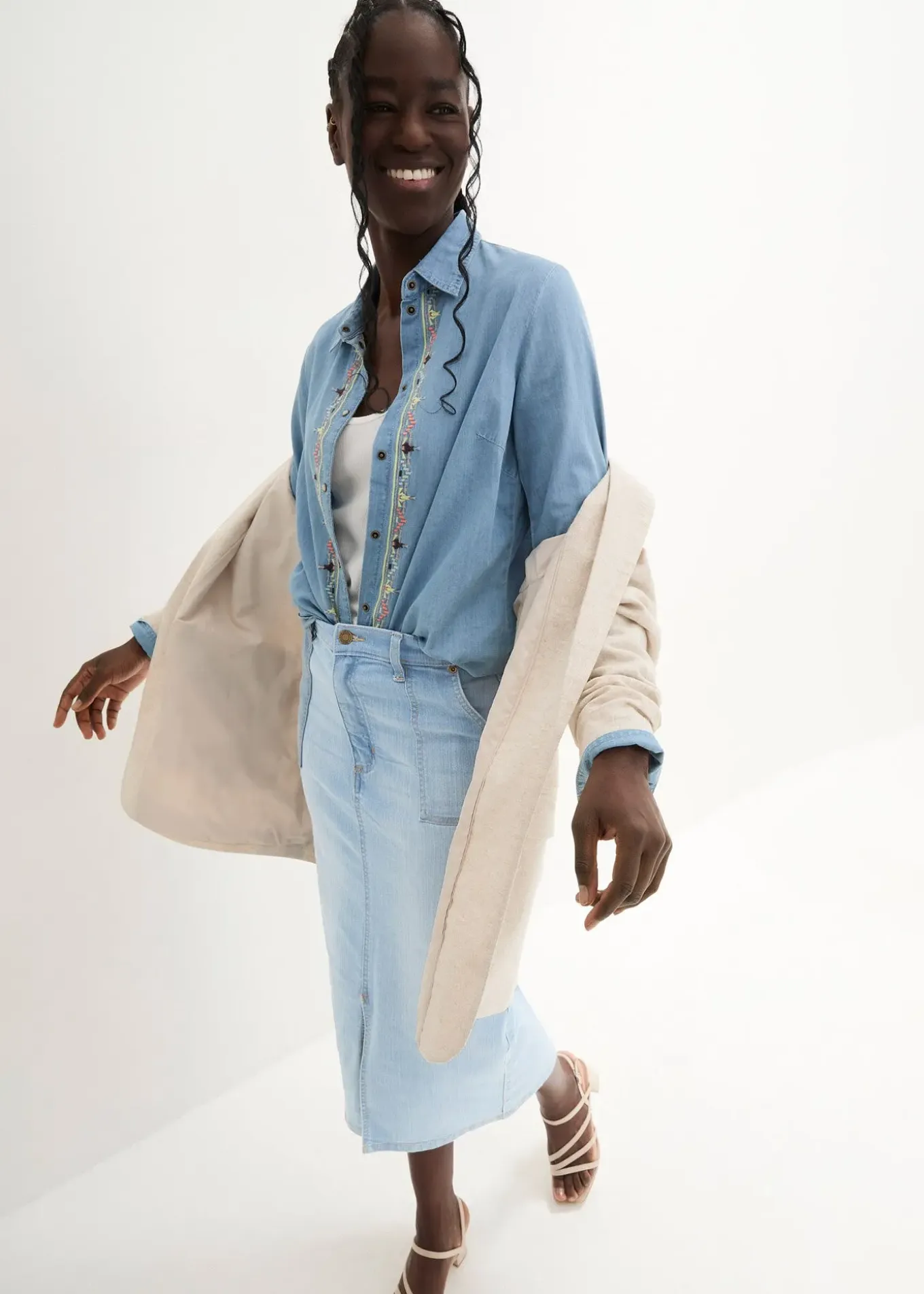 Jupe en jean avec fente