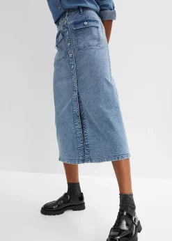 Jupe en jean avec poches plaquées