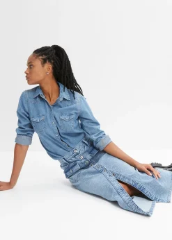 Jupe en jean avec poches plaquées