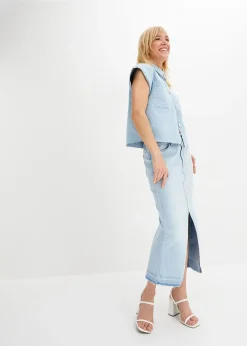 Jupe en jean fendue devant