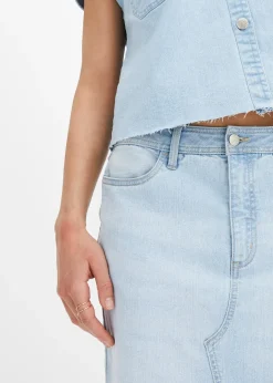 Jupe en jean fendue devant