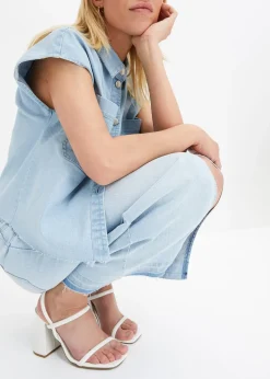 Jupe en jean fendue devant