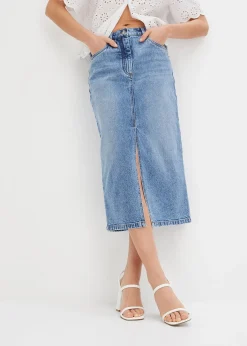 Jupe en jean fendue devant