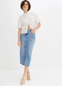 Jupe en jean fendue devant