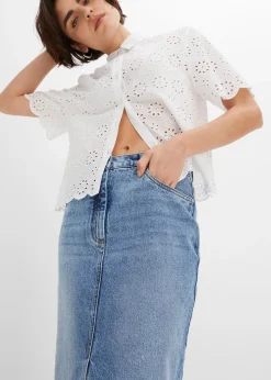 Jupe en jean fendue devant