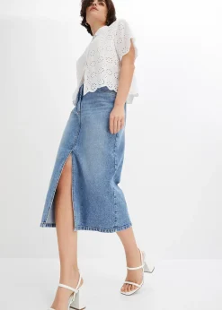 Jupe en jean fendue devant