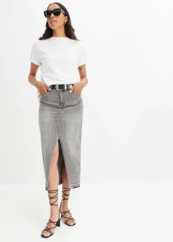 Jupe en jean fendue devant