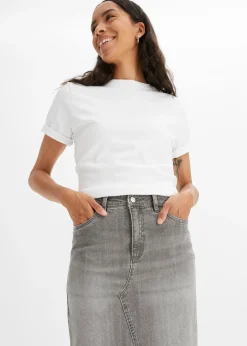 Jupe en jean fendue devant