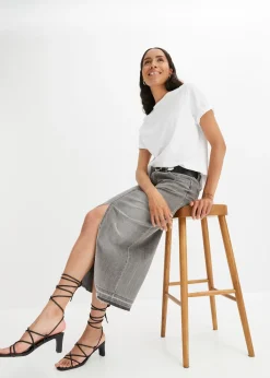 Jupe en jean fendue devant