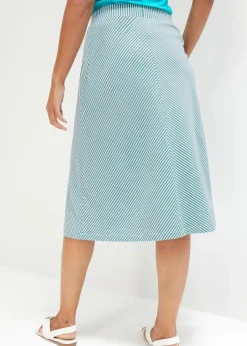 Jupe en jersey à rayures, longueur genou