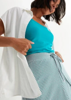 Jupe en jersey à rayures, longueur genou