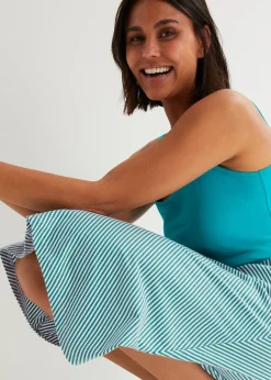 Jupe en jersey à rayures, longueur genou