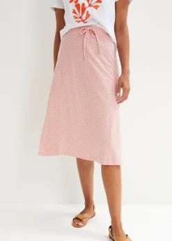 Jupe en jersey à rayures, longueur genou