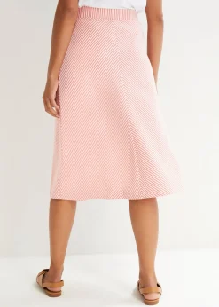 Jupe en jersey à rayures, longueur genou