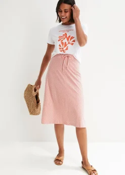 Jupe en jersey à rayures, longueur genou