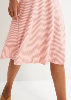 Jupe en jersey à rayures, longueur genou