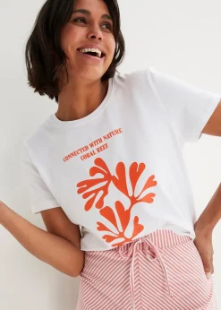 Jupe en jersey à rayures, longueur genou