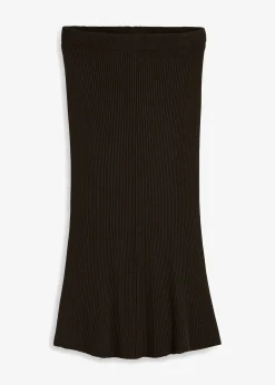 Jupe en maille côtelée, viscose majoritaire