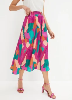 Jupe en satin imprimée