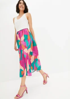 Jupe en satin imprimée