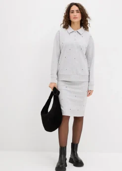 Jupe en sweat à rivets