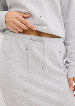 Jupe en sweat à rivets