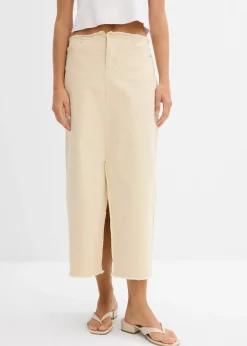 Jupe en twill avec franges