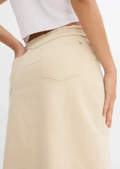 Jupe en twill avec franges