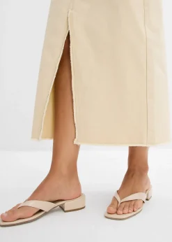 Jupe en twill avec franges