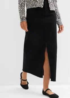 Jupe en twill avec franges