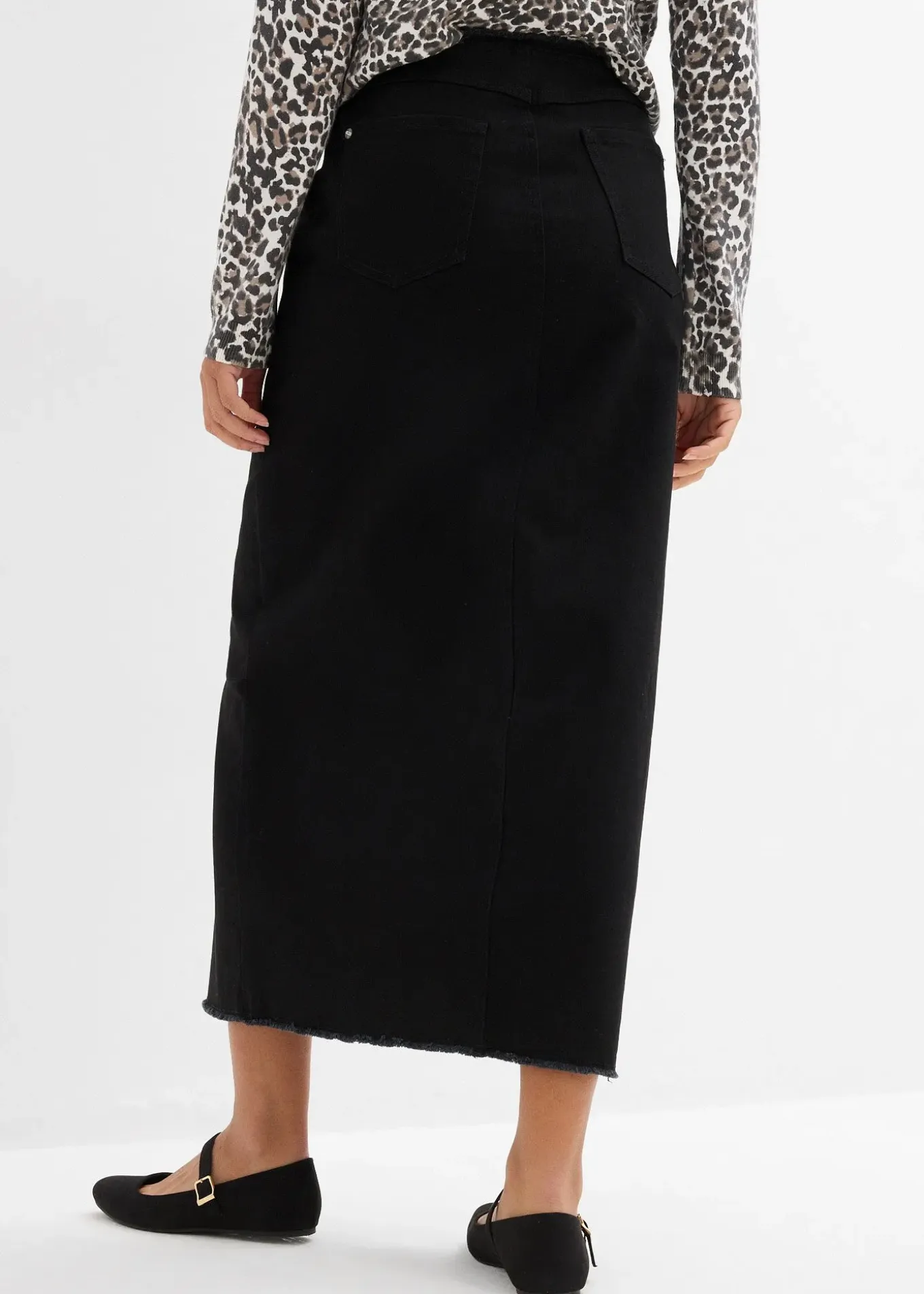 Jupe en twill avec franges