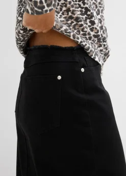 Jupe en twill avec franges