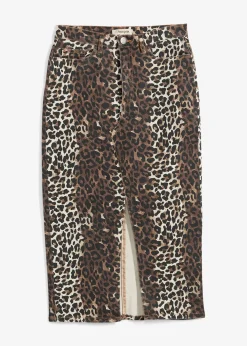 Jupe en twill de coton extensible