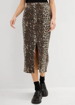 Jupe en twill de coton extensible