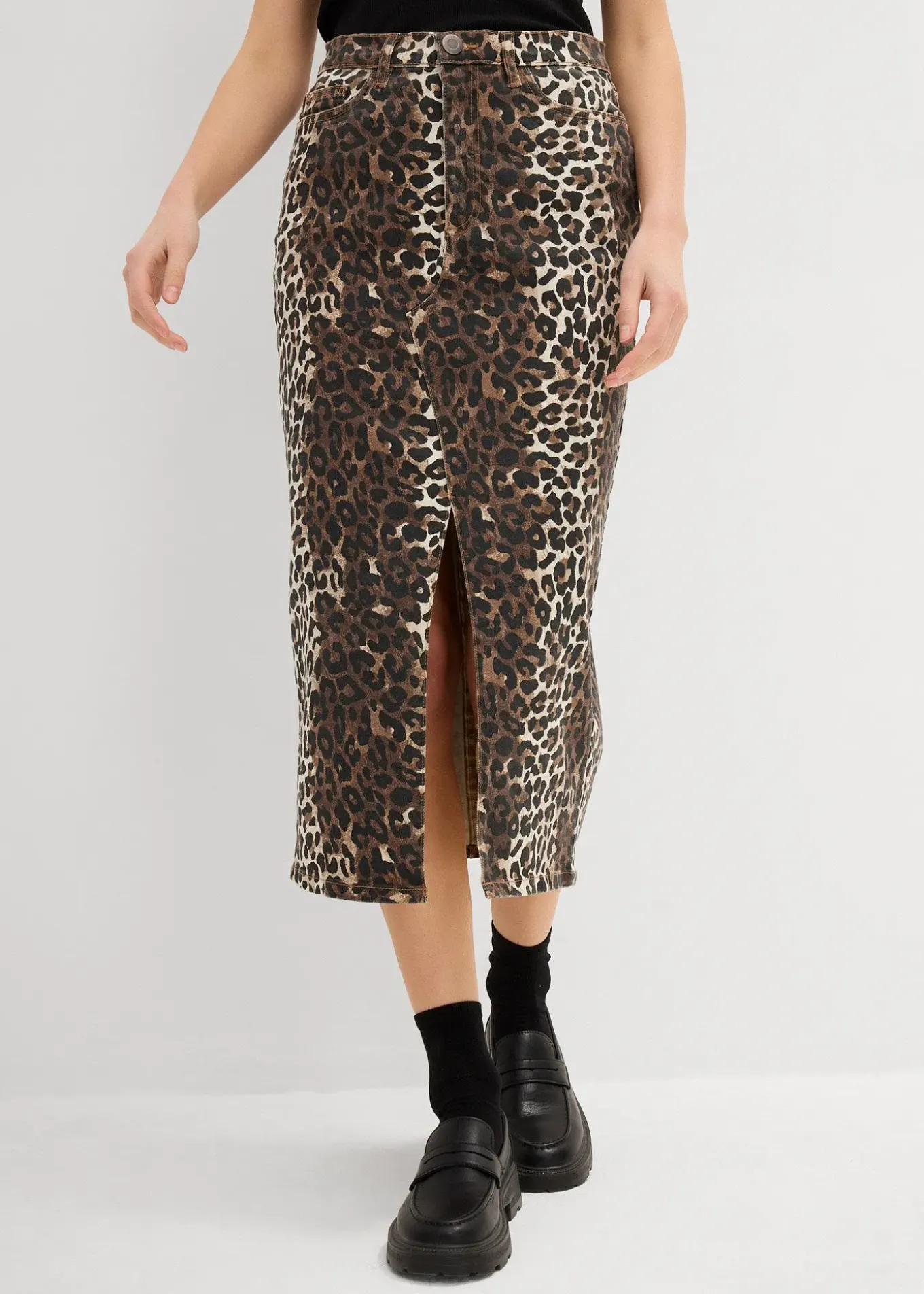 Jupe en twill de coton extensible