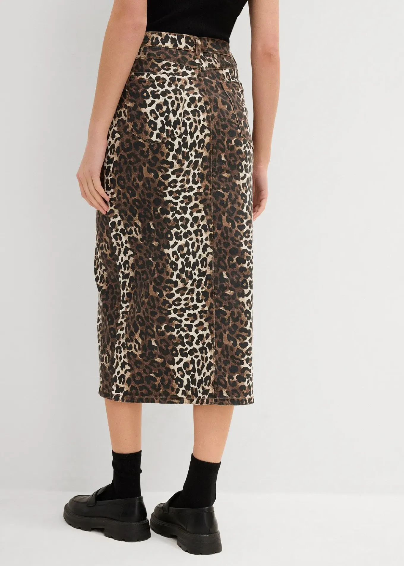 Jupe en twill de coton extensible