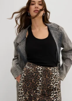 Jupe en twill de coton extensible