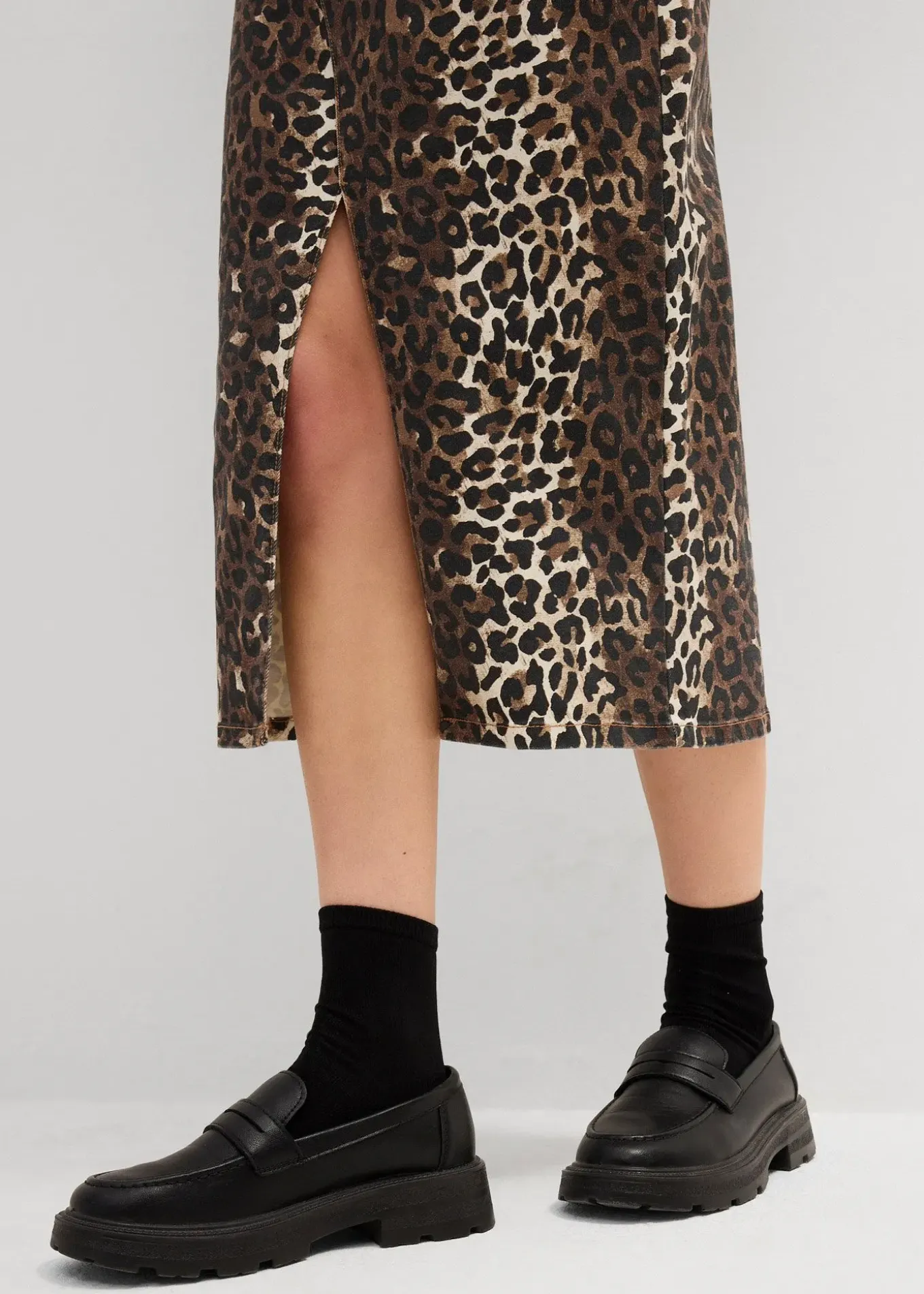 Jupe en twill de coton extensible