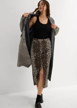 Jupe en twill de coton extensible