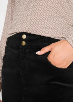 Jupe en velours côtelé extensible