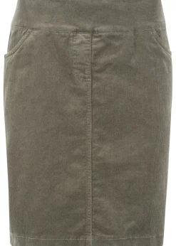 Jupe en velours côtelé extensible à ceinture élastiquée