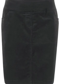 Jupe en velours côtelé extensible à ceinture élastiquée