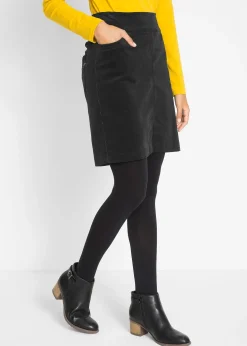 Jupe en velours côtelé extensible à ceinture élastiquée